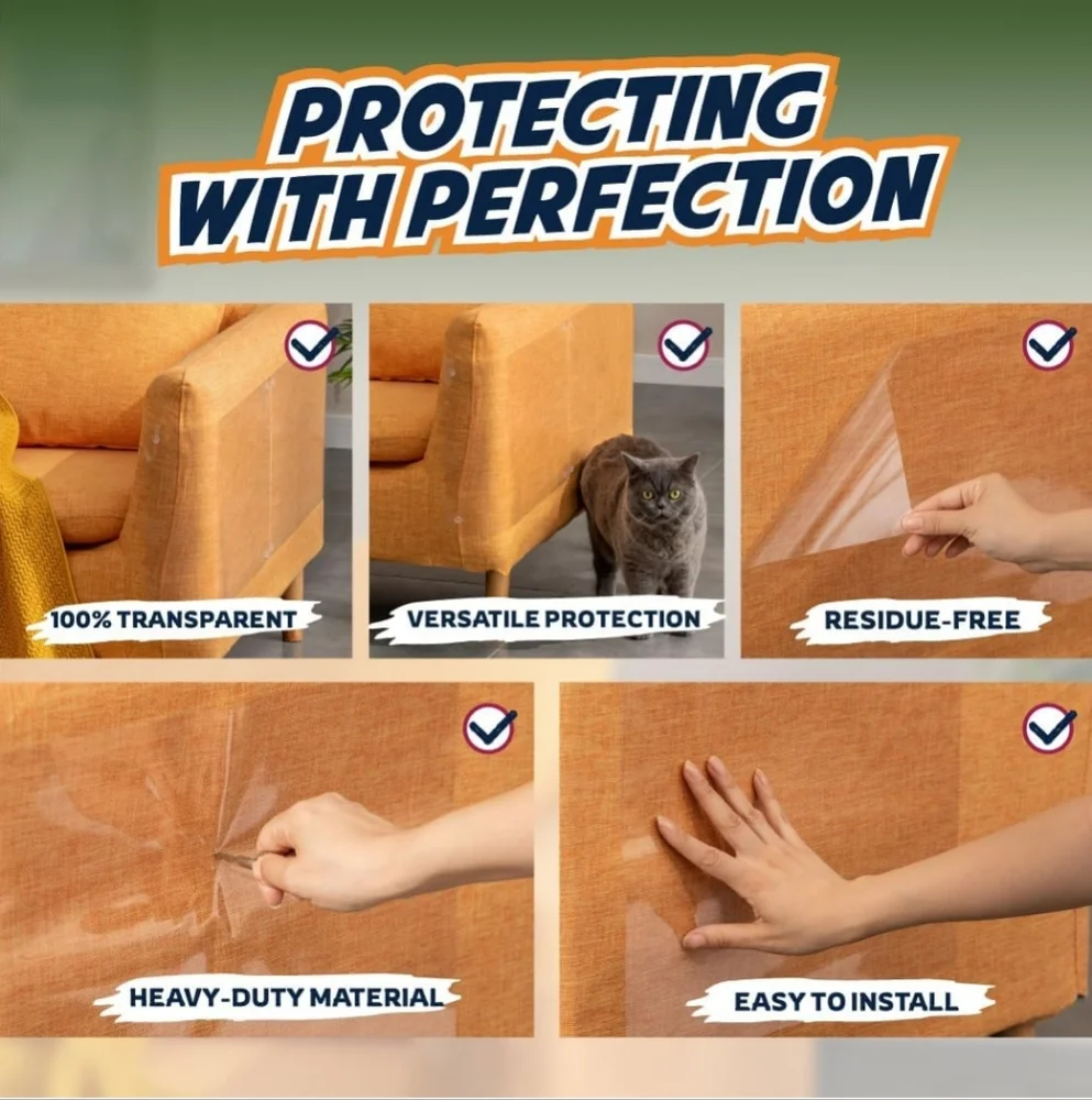 Clear Furniture Protectors for Cats - 10 Pack
